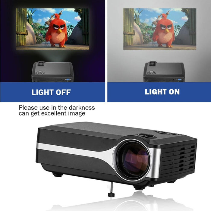 L1 80 Lumens 4 Inch Lcd Technology Hd 800*480 Pixel Projector Vga Hdmi Black