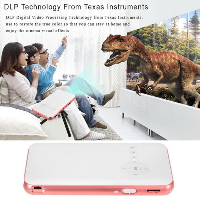 Dl-S6 + 1000 Lumens 854X480 Smart Mini Projector Rk3128 Cpu 1Gb + 32Gb Android 4.4 Bluetooth Wifi Hdmi Rose Gold