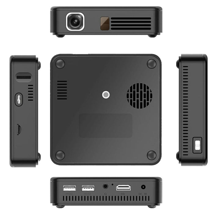 Dl-S10 120 Ansi Lumens 854X480 Smart Mini Projector Rk3328 Arm Cortex-A53 Quad Core 1.5Ghz Cpu 2Gb + 16Gb Android 7.1.2 Bluetooth Wifi Hdmi Black