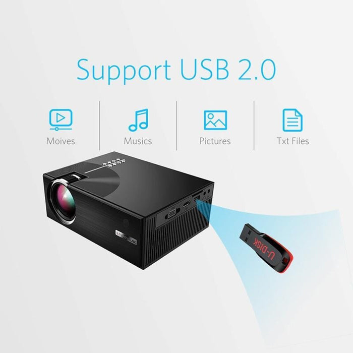 C7 1800 Lumens 800 X 480 720P 1080P Hd Wifi Smart Projector Supports Hdmi / Usb / Vga / Av