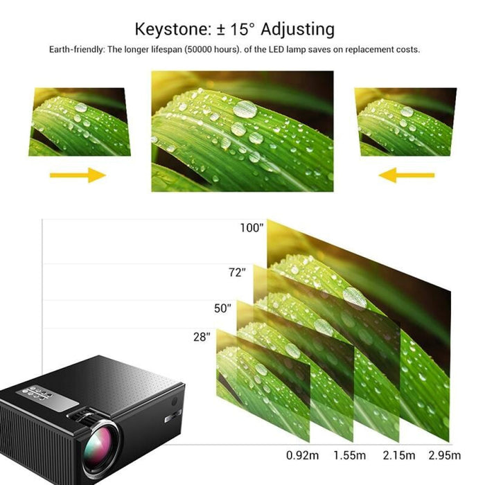 C8 1800 Lumens 1280X800 720P 1080P Hd Wifi Sync Display Smart Projector Supports Hdmi / Usb / Vga / Av