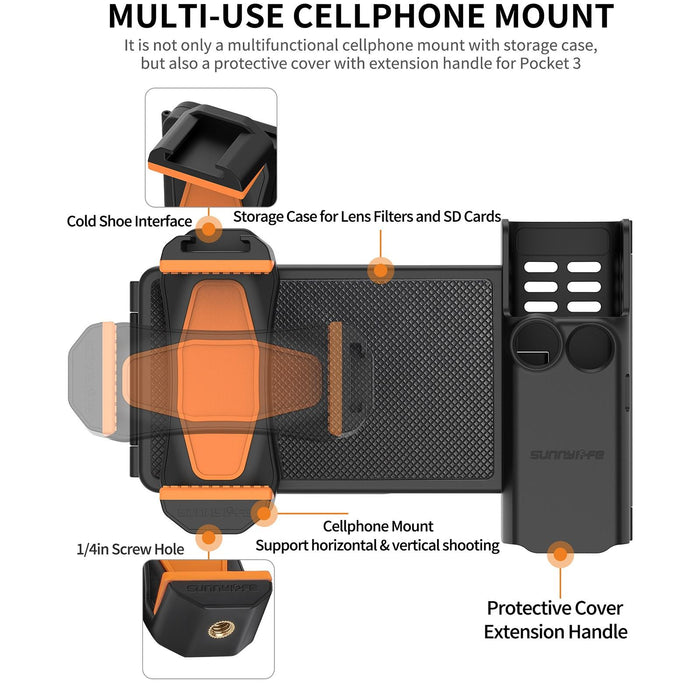 Expanded Phone Clamp Holder With Storage Case For Dji