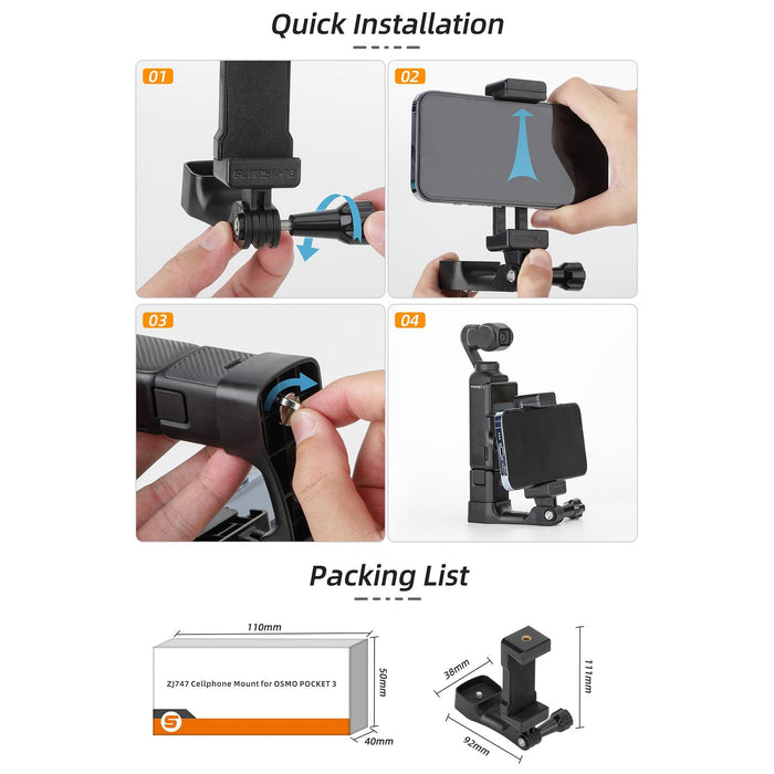 Handheld Tripod Expansion for Dji Pocket 3 - Front Phone
