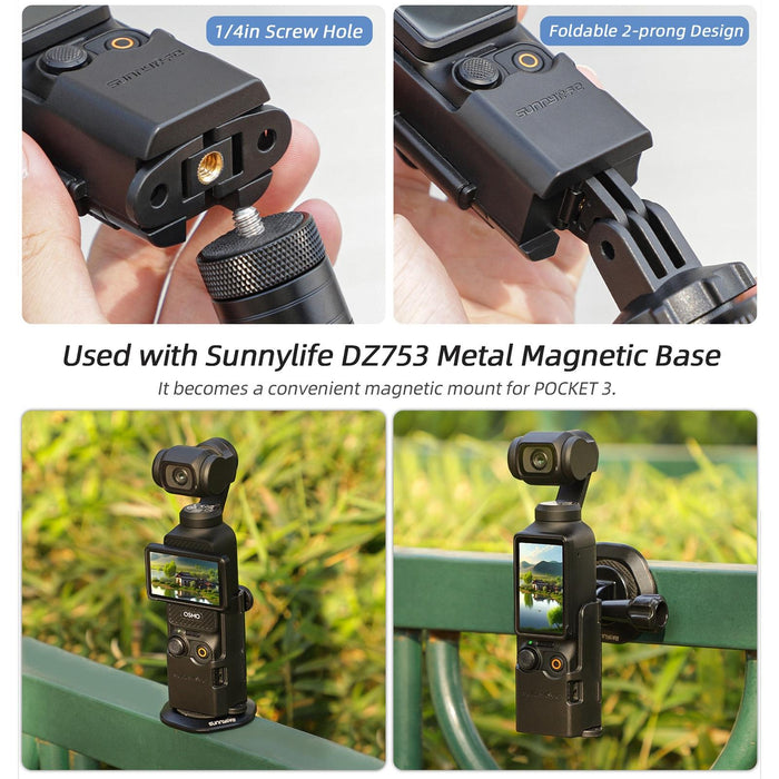Foldable Dual Hooks Adapter for Dji Pocket 3 - Protective