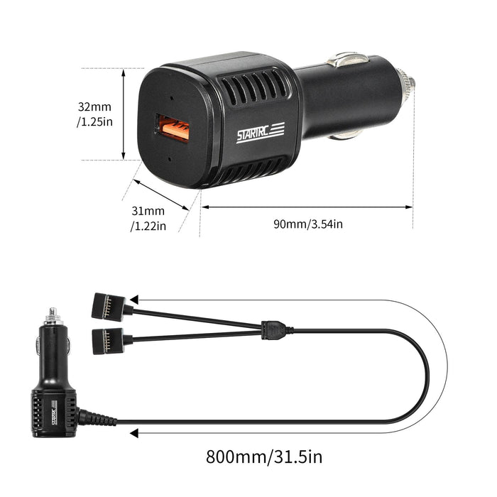 2 In 1 Battery And Remote Control Car Charger For Dji Mavic