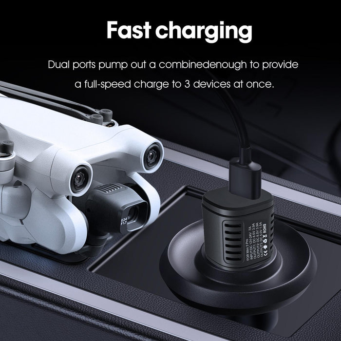 2 In 1 Battery And Remote Control Car Charger For Dji Mavic