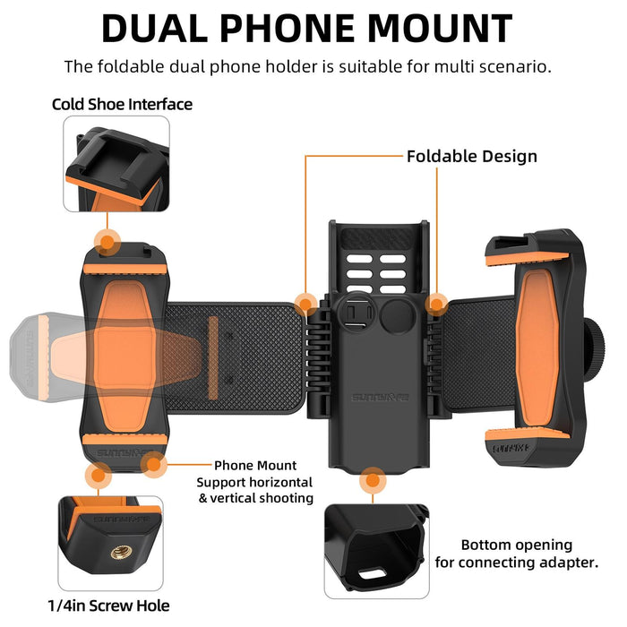 Zj756 Dual Phone Clamp Holder For Dji Pocket 3