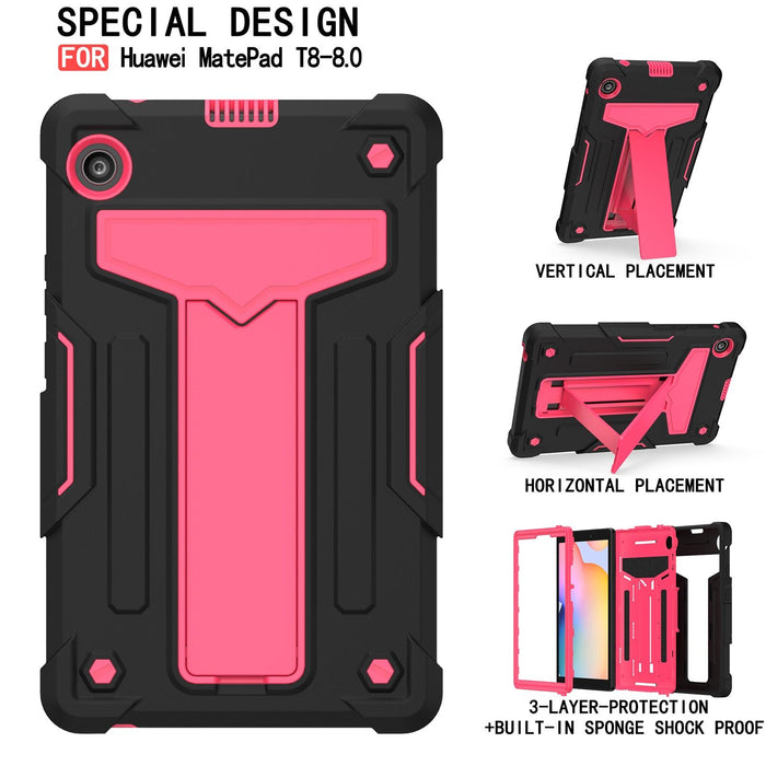 T-Shaped Bracket Contrast Colour Shockproof Pc + Silicone Protective Case