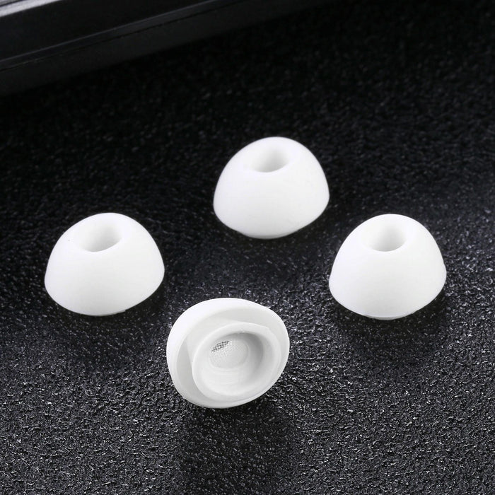 2 Pairs Soft Silicone Ear Caps With Net For Airpods Earphones - S