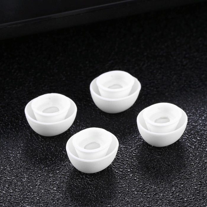 2 Pairs Soft Silicone Ear Caps With Net For Airpods Earphones - S