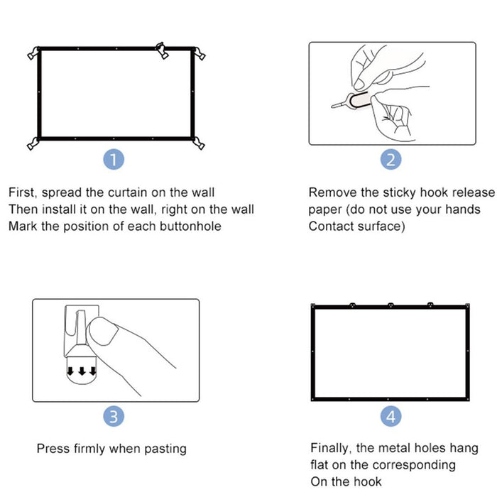 60 Folding Projector Curtain - 4 3 120x90cm Area - Milk