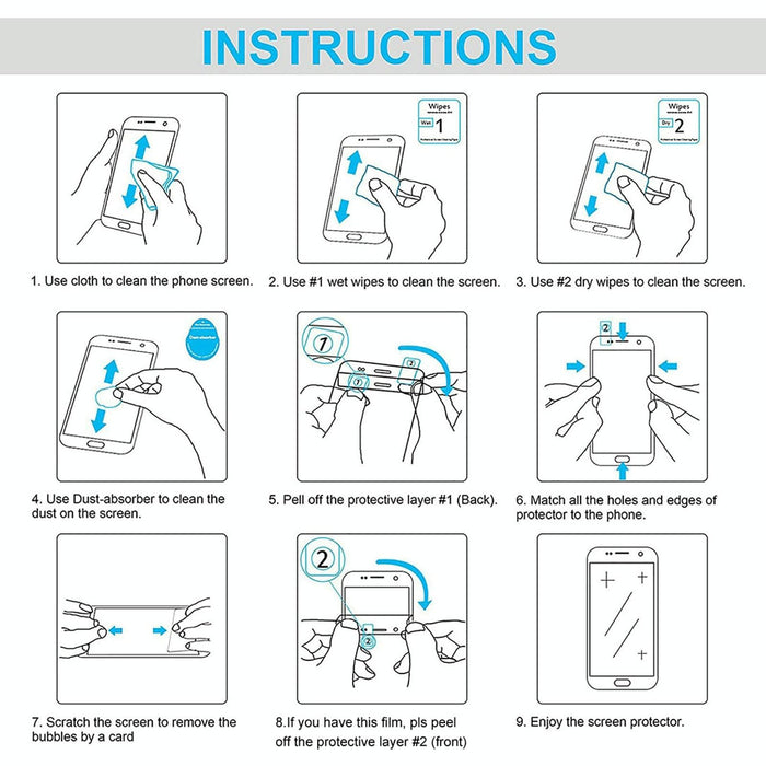 2Pcs 9H Hd Explosion-Proof Tempered Glass Film For Lenovo Tab P11 / Tab P11 5G / Xiaoxin Pad 11 Inch / Motorola Moto Tab G70 / Blackview Tab 16 / Tcl Nxtpaper 11