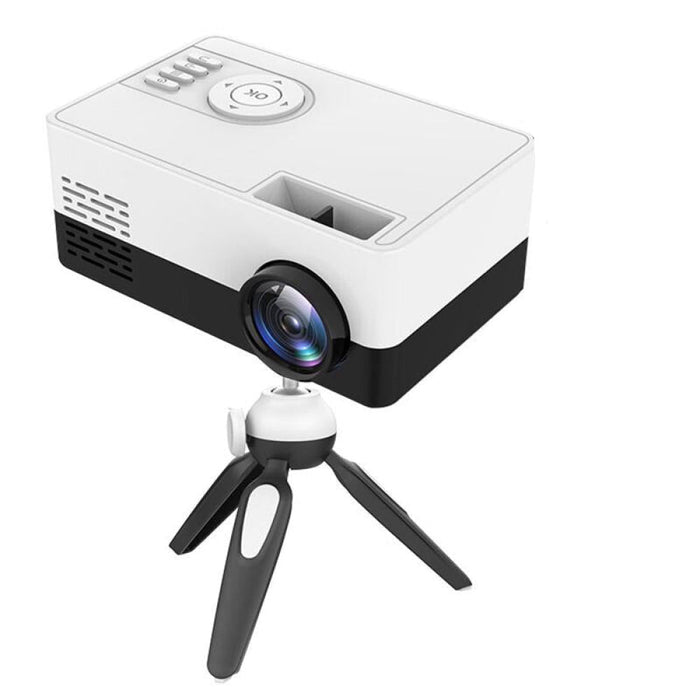 J15 1920 X 1080P Hd Household Mini Led Projector With Tripod Mount Supports Av / Hdmi X 1 / Usb X1 / Tf X 1