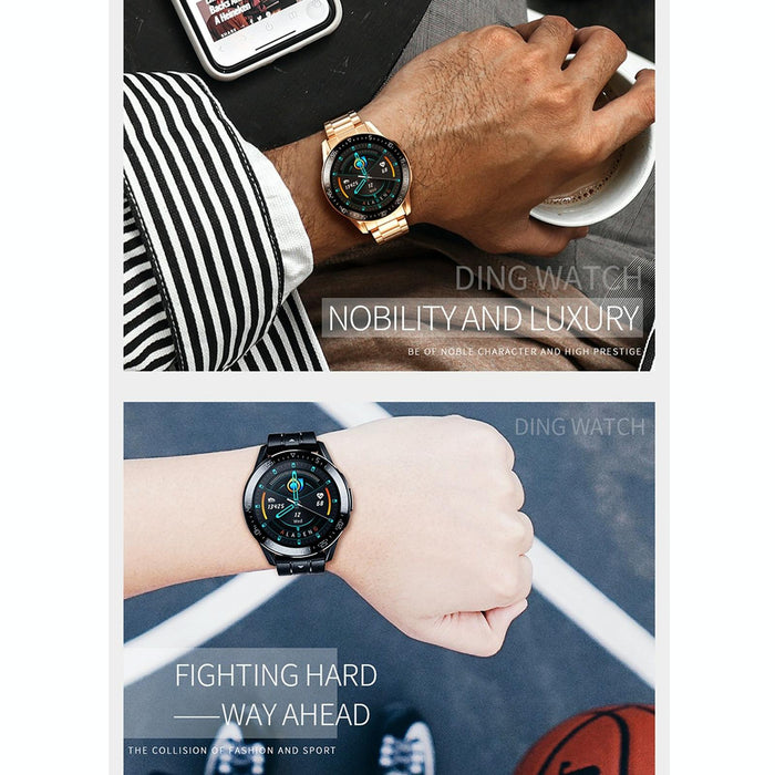 1.3 Inch Full-Fit Round Screen Smart Watch Support Sleep Monitor / Heart Rate Monitor / Temperature Monitoring Black