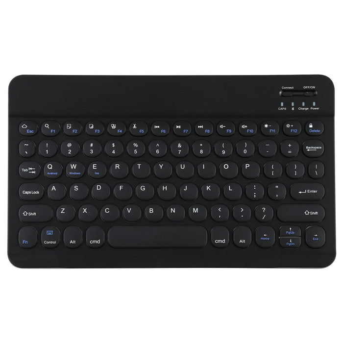 Universal Round Keys Detachable Bluetooth Keyboard For Ipad 9-10 Inch Black