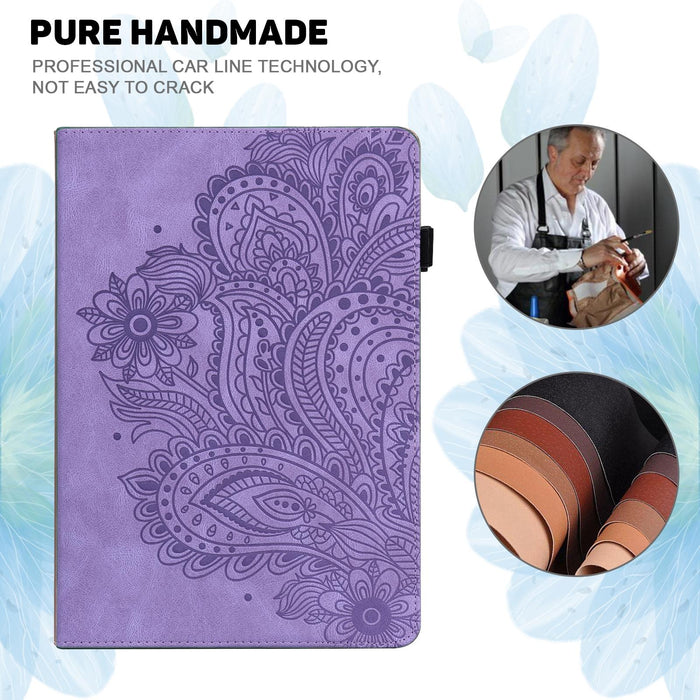 Peacock Embossed Pattern Tpu + Pu Horizontal Flip Leather Case With Holder & Card Slots & Wallet & Sleep / Wake-Up Function