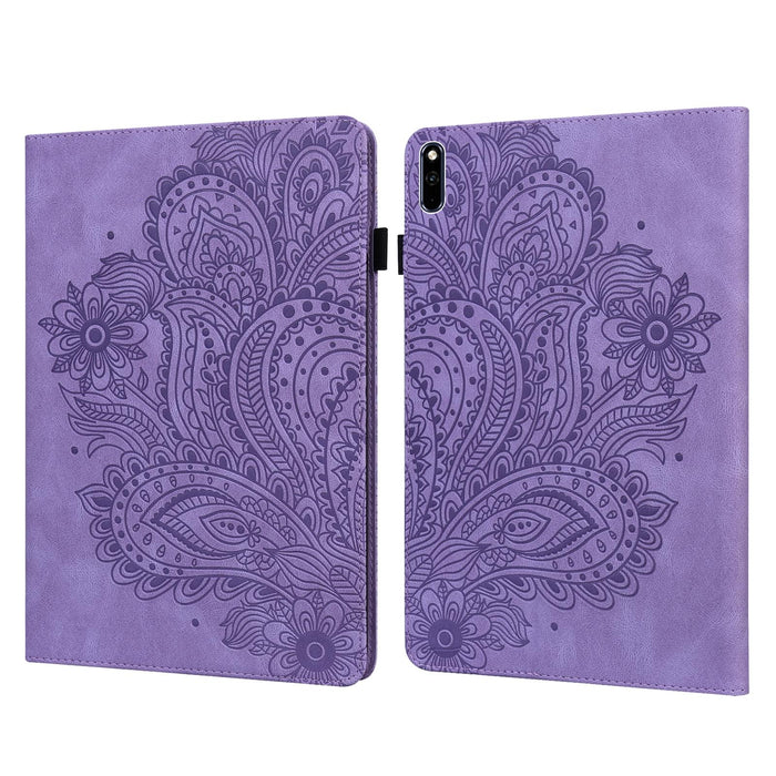 Peacock Embossed Pattern Tpu + Pu Horizontal Flip Leather Case With Holder & Card Slots & Wallet & Sleep / Wake-Up Function