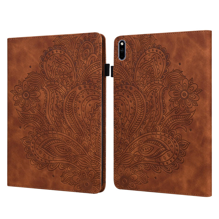 Peacock Embossed Pattern Tpu + Pu Horizontal Flip Leather Case With Holder & Card Slots & Wallet & Sleep / Wake-Up Function
