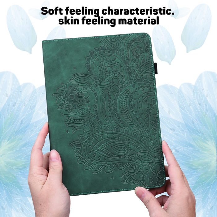 Peacock Embossed Pattern Tpu + Pu Horizontal Flip Leather Case With Holder & Card Slots & Wallet & Sleep / Wake-Up Function