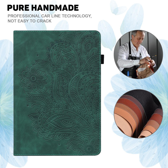 Peacock Embossed Pattern Tpu + Pu Horizontal Flip Leather Case With Holder & Card Slots & Wallet & Sleep / Wake-Up Function