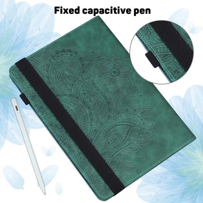 Peacock Embossed Pattern Tpu + Pu Horizontal Flip Leather Case With Holder & Card Slots & Wallet & Sleep / Wake-Up Function