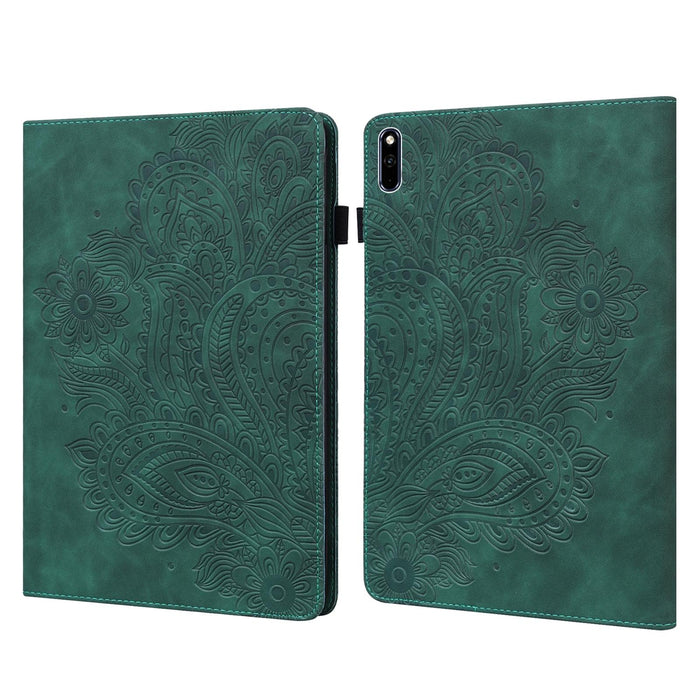 Peacock Embossed Pattern Tpu + Pu Horizontal Flip Leather Case With Holder & Card Slots & Wallet & Sleep / Wake-Up Function