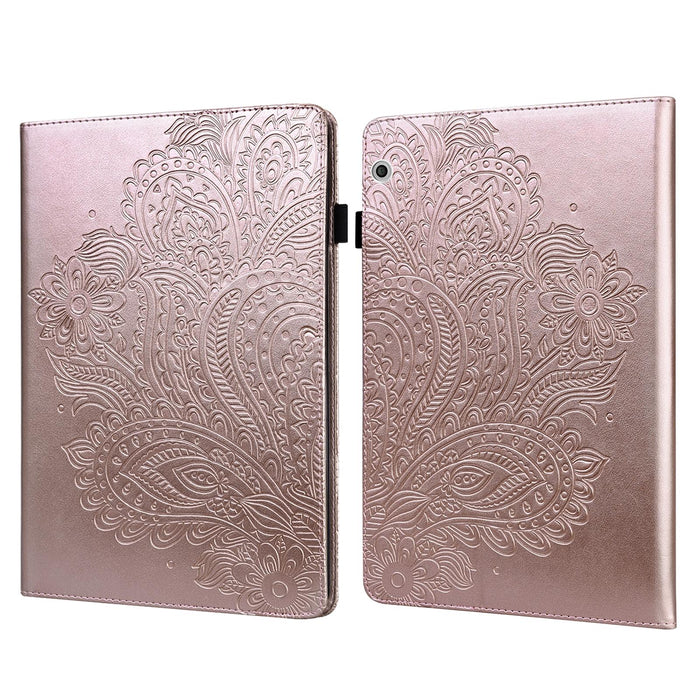 Peacock Embossed Pattern Tpu + Pu Horizontal Flip Leather Case With Holder & Card Slots & Wallet & Sleep / Wake-Up Function