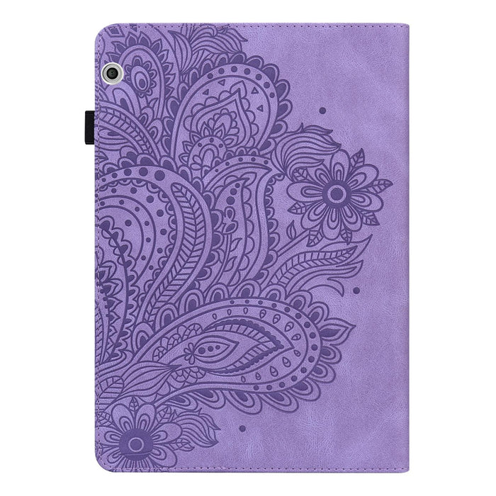 Peacock Embossed Pattern Tpu + Pu Horizontal Flip Leather Case With Holder & Card Slots & Wallet & Sleep / Wake-Up Function