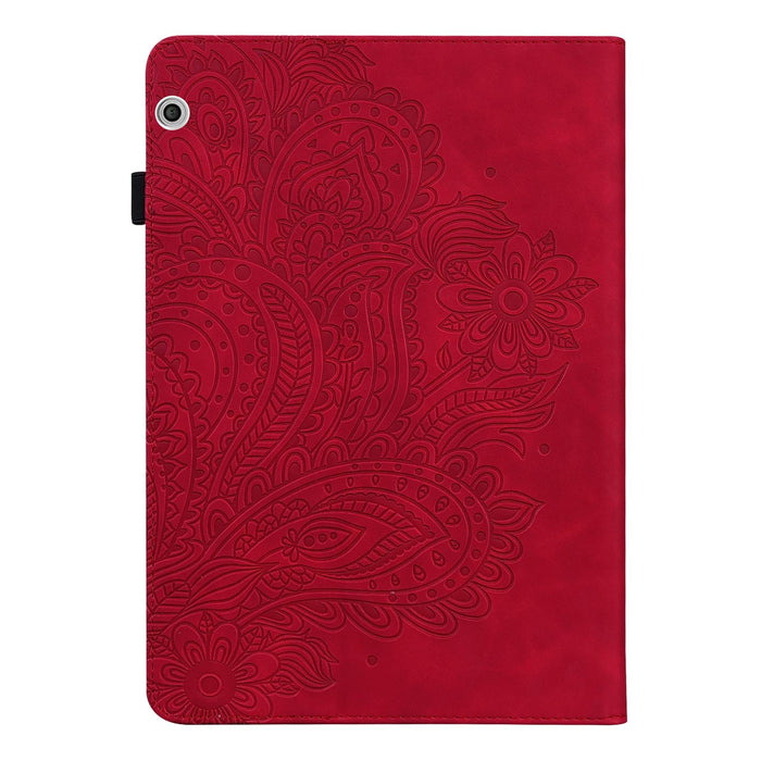Peacock Embossed Pattern Tpu + Pu Horizontal Flip Leather Case With Holder & Card Slots & Wallet & Sleep / Wake-Up Function
