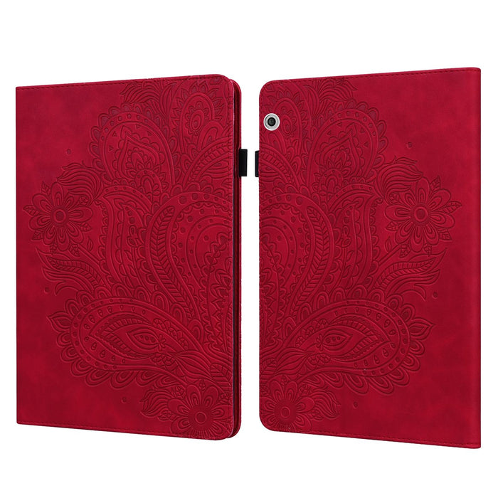 Peacock Embossed Pattern Tpu + Pu Horizontal Flip Leather Case With Holder & Card Slots & Wallet & Sleep / Wake-Up Function