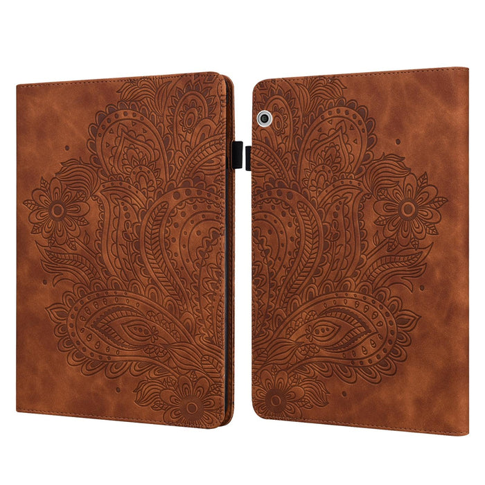 Peacock Embossed Pattern Tpu + Pu Horizontal Flip Leather Case With Holder & Card Slots & Wallet & Sleep / Wake-Up Function