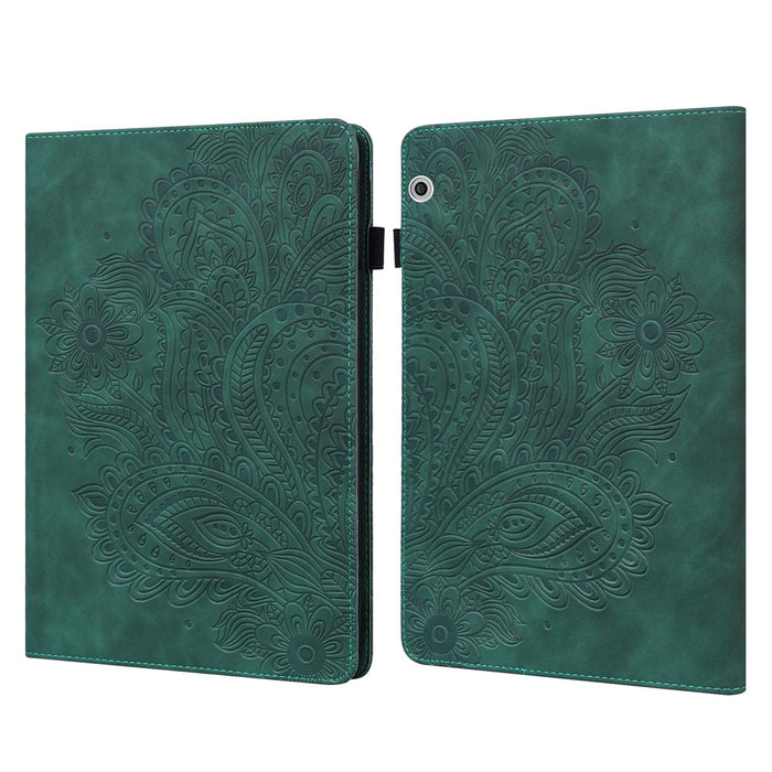 Peacock Embossed Pattern Tpu + Pu Horizontal Flip Leather Case With Holder & Card Slots & Wallet & Sleep / Wake-Up Function