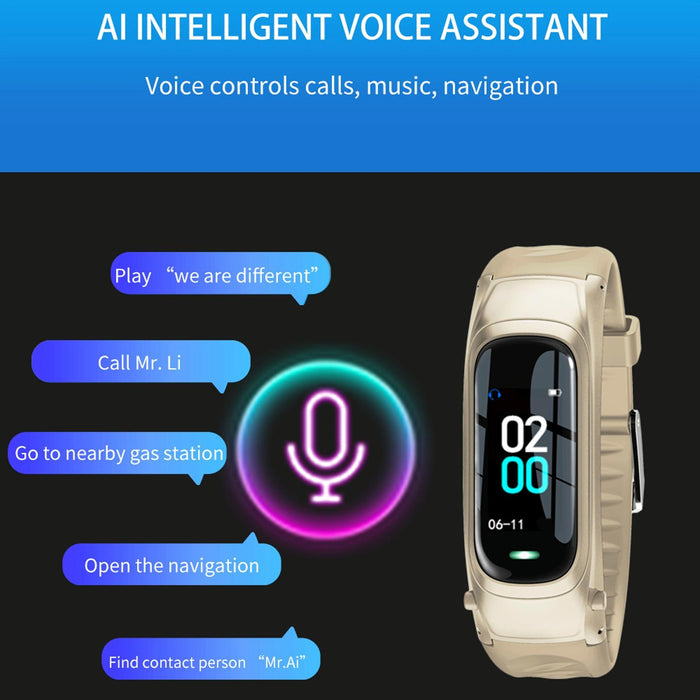 Smart Bracelet With Ai Voice Sleep & Heart Rate Monitoring Call Rejection