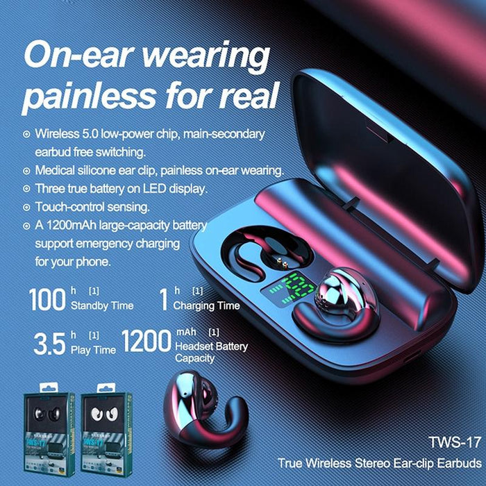 Tws-17 Ear Clip Style True Wireless Stereo Bluetooth 5.0 Earphone White