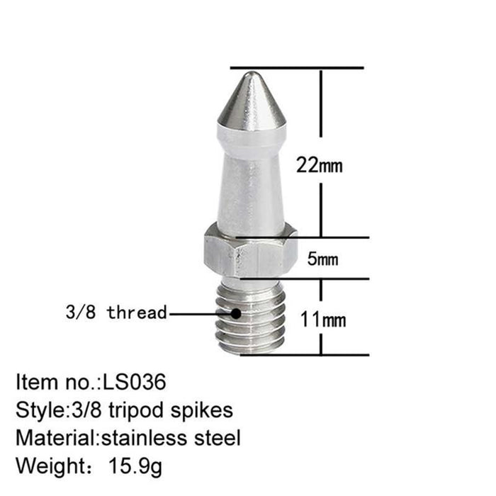 Ls036 2Pcs Stainless Steel 3/8 Inch Feet Screws For Slr Tripod