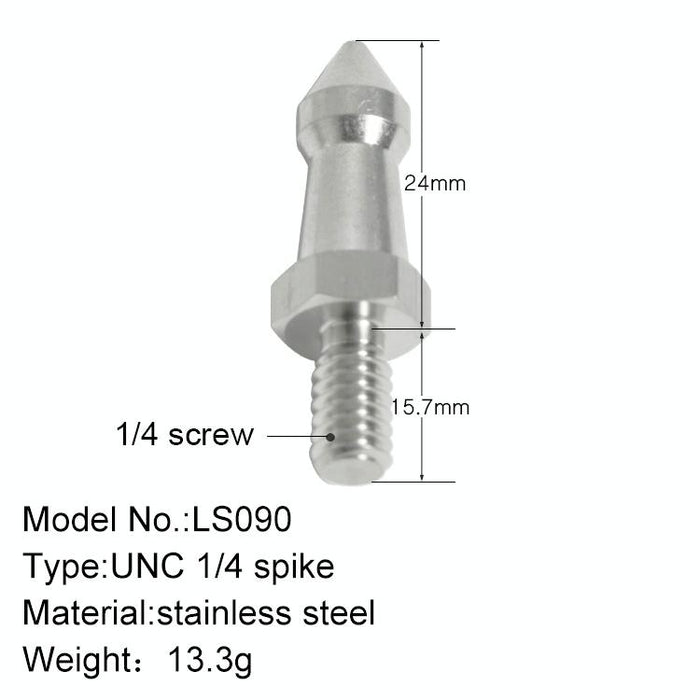 Ls090 2Pcs Stainless Steel 1/4 Inch Feet Screws For Slr Tripod