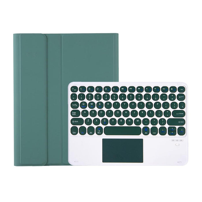 Yt098B-A Detachable Candy Colour Skin Feel Texture Round Keycap Bluetooth Keyboard Leather Case With Touch Control For Ipad Air 4 10.9 2020 / Air 5 10.9 2022