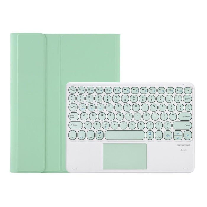 Yt098B-A Detachable Candy Colour Skin Feel Texture Round Keycap Bluetooth Keyboard Leather Case With Touch Control For Ipad Air 4 10.9 2020 / Air 5 10.9 2022