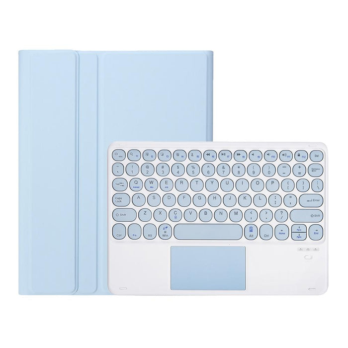 Yt098B-A Detachable Candy Colour Skin Feel Texture Round Keycap Bluetooth Keyboard Leather Case With Touch Control For Ipad Air 4 10.9 2020 / Air 5 10.9 2022