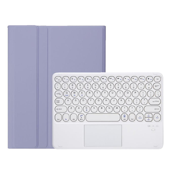 Yt098B-A Detachable Candy Colour Skin Feel Texture Round Keycap Bluetooth Keyboard Leather Case With Touch Control For Ipad Air 4 10.9 2020 / Air 5 10.9 2022