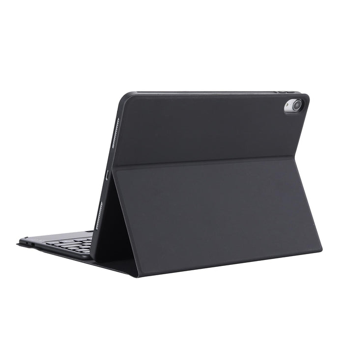 Yt102B-A Detachable Candy Colour Skin Feel Texture Round Keycap Bluetooth Keyboard Leather Case With Touch Control For Ipad 10.2 2020 & 2019 / Air 2019 / Pro 10.5 Inch Black