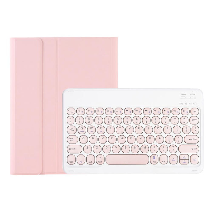 Yt098B Detachable Candy Colour Skin Feel Texture Round Keycap Bluetooth Keyboard Leather Case For Ipad Air 4 10.9 2020 / Air 5 10.9 2022