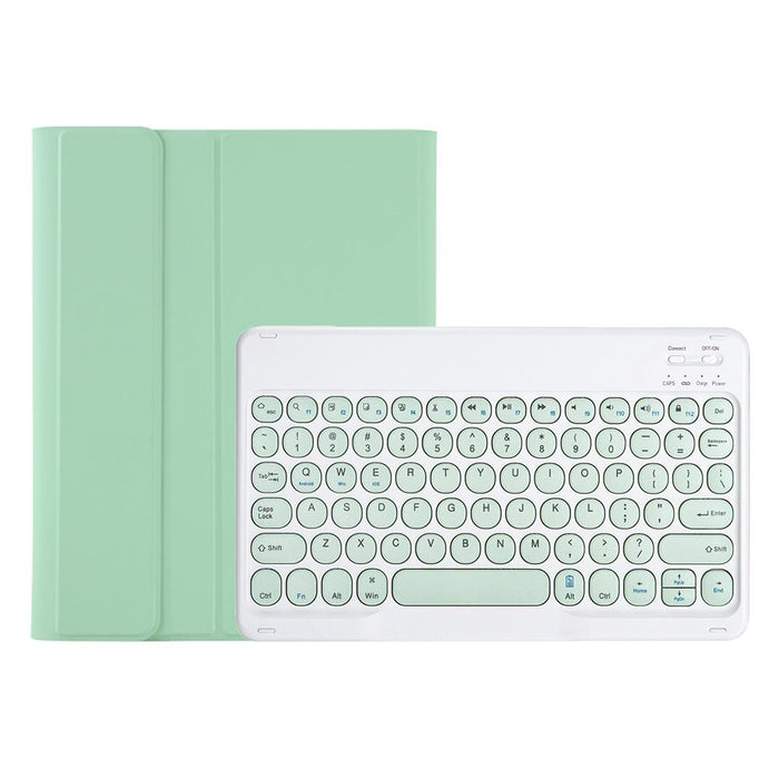 Yt098B Detachable Candy Colour Skin Feel Texture Round Keycap Bluetooth Keyboard Leather Case For Ipad Air 4 10.9 2020 / Air 5 10.9 2022