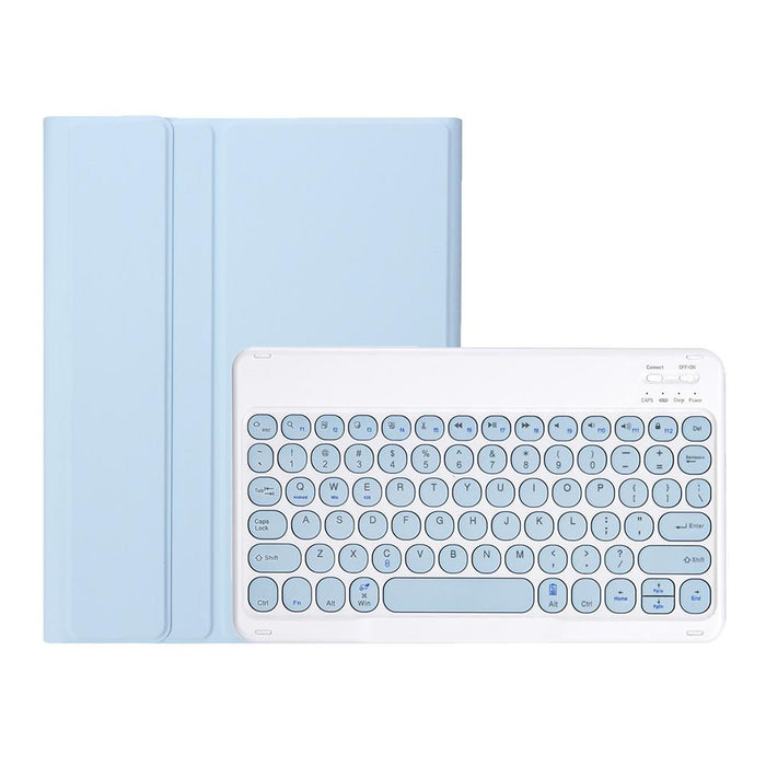 Yt098B Detachable Candy Colour Skin Feel Texture Round Keycap Bluetooth Keyboard Leather Case For Ipad Air 4 10.9 2020 / Air 5 10.9 2022