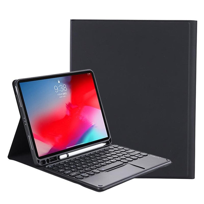 Yt11B-A 2021 Detachable Candy Colour Skin Texture Round Keycap Bluetooth Keyboard Leather Tablet Case With Touch Control & Pen Slot & Stand For Ipad Pro 11 2021