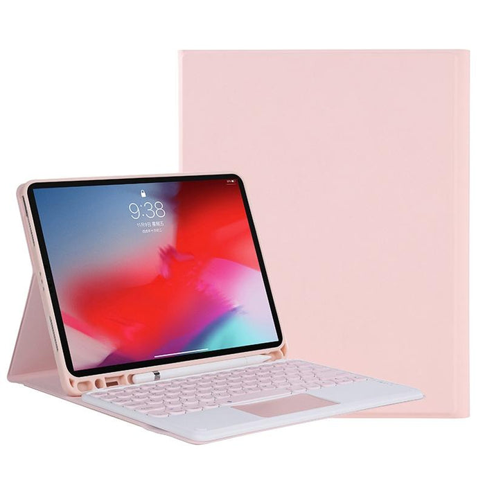 Yt11B-A 2021 Detachable Candy Colour Skin Texture Round Keycap Bluetooth Keyboard Leather Tablet Case With Touch Control & Pen Slot & Stand For Ipad Pro 11 2021