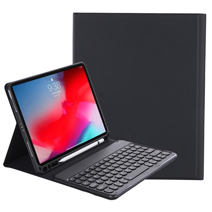 Y-C11B 2021 Detachable Candy Colour Skin Texture Round Keycap Bluetooth Keyboard Leather Tablet Case With Pen Slot & Stand For Ipad Pro 11 2021