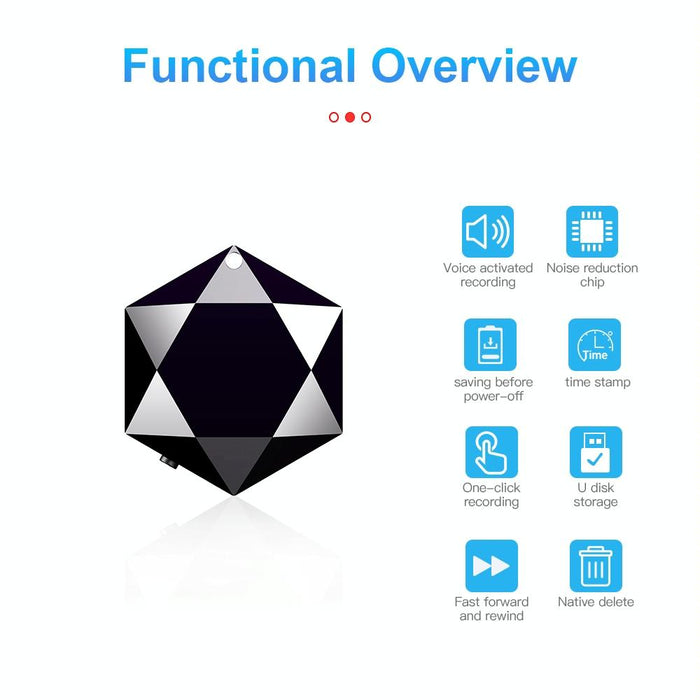 M6 Intelligent Voice Control Noise Reduction Recorder Pendant Capacity 8Gb