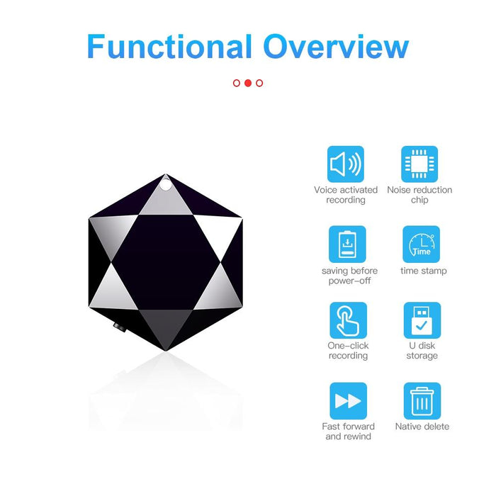 M6 Intelligent Voice Control Noise Reduction Recorder Pendant Capacity 32Gb