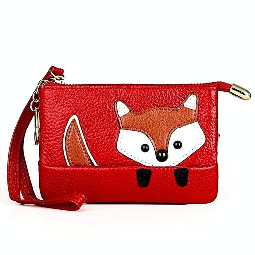 Sewing Thread Leather Fox Handbags Cute Mini Key Case